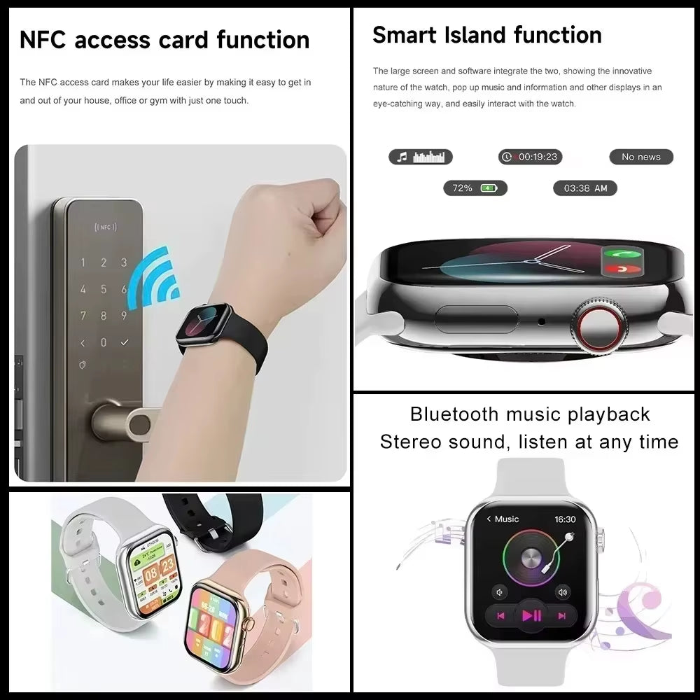 New 2025 Original for Apple Watch 10 Smart Watch Men Body Temperature Bluetooth Call NFC GPS Sports Women Smartwatch for Apple