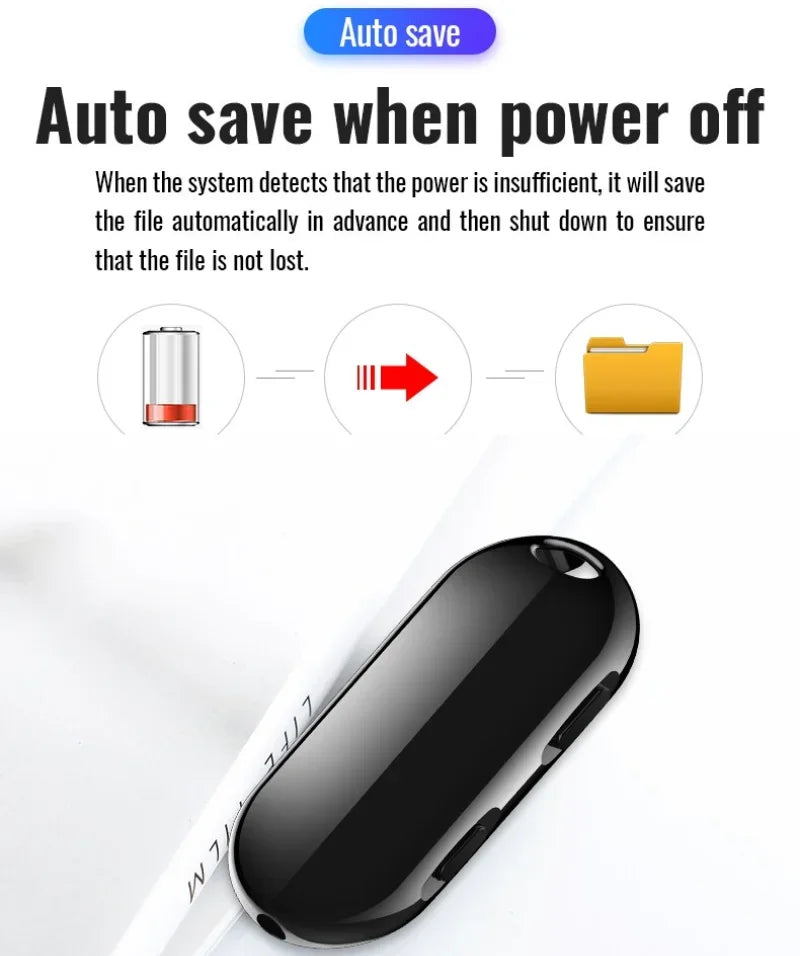 Mini Pendant Activated Voice Recorder Espia 20Hrs4G-32G Noise Reduce Digtal Sound Recorder USB Small Audio Dictaphone Mp3 Player