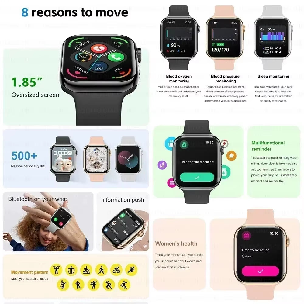 New 2025 Original for Apple Watch 10 Smart Watch Men Body Temperature Bluetooth Call NFC GPS Sports Women Smartwatch for Apple